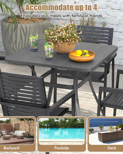 Giantex Patio Dining Table, 32”x32”x29” Outdoor Table