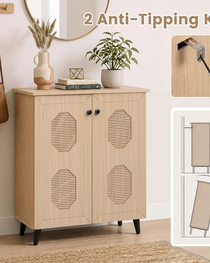 GIANTEX Geometric Shoe Cabinet with 2/3 Doors for Entryway
