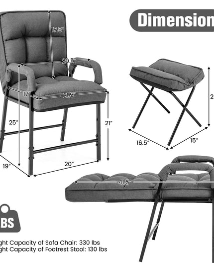 Giantex Modern Accent Chair with Ottoman