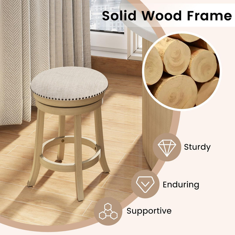 Giantex Swivel Bar Stools Set of 2/4 with Comfy Padded Seat Cushion