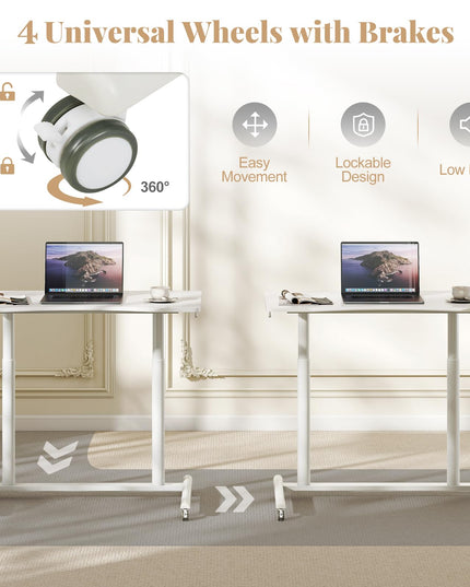 Giantex Mobile Standing Desk with Wheels & Aluminum Frame