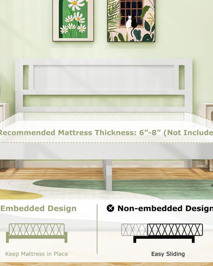 Giantex Wood Full Size Bed Frame with Headboard