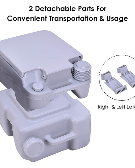 Portable Toilet 5.3 Gallon with T-Shaped Flush System