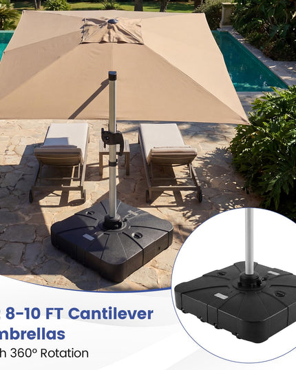 Pied de parasol déporté Giantex 285 lb pour parasols de 2,4 à 3 m