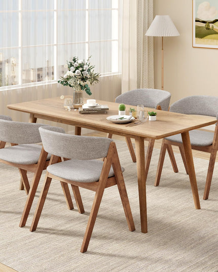 Giantex Wooden Dining Chairs, Modern Padded Kitchen Chairs w/Curved Backrest & Rubber Wood Frame
