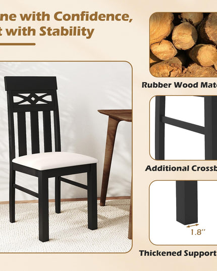 Giantex Chaises de salle à manger en bois, lot de 2 ou 4, pour cuisine et salon