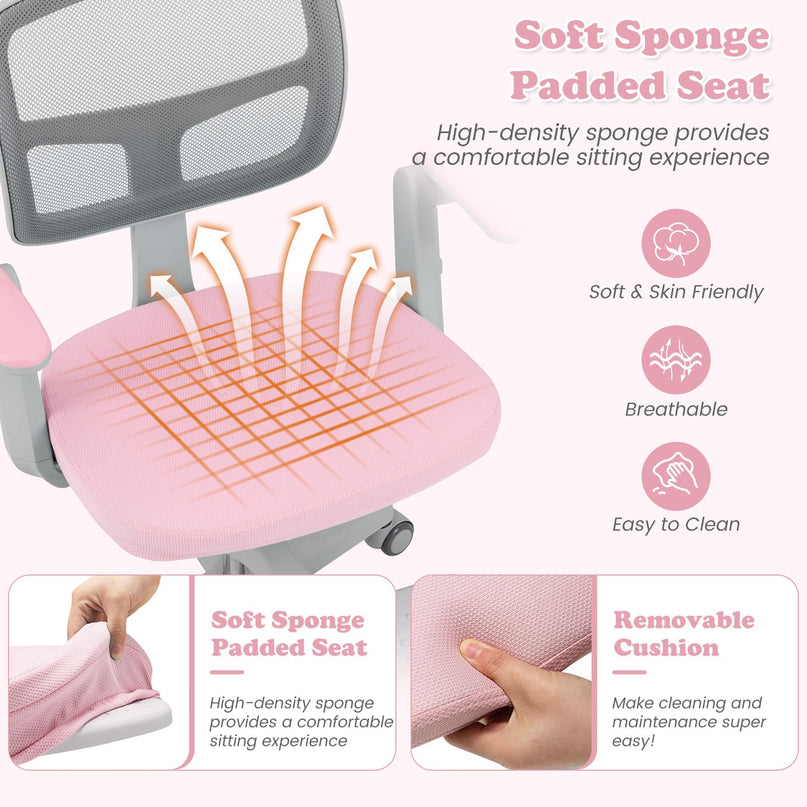 Giantex Kids Desk Chair Ergonomic Adjustable Student Rolling Chair