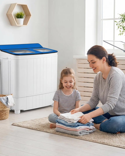 Giantex Portable Washing Machine 18LBS Twin Tub Mini Compact Laundry Washer
