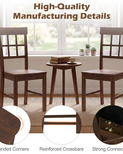 Giantex Wooden Dining Chairs Set of 2/4 with Window Back & Contoured Seat