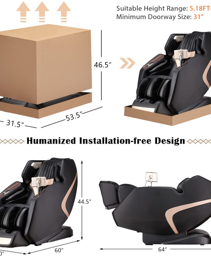 Giantex 3D Full Body Massage Chair, Zero-Gravity Massage Recliner Chair w/ 7'' Touch Screen & SL Track