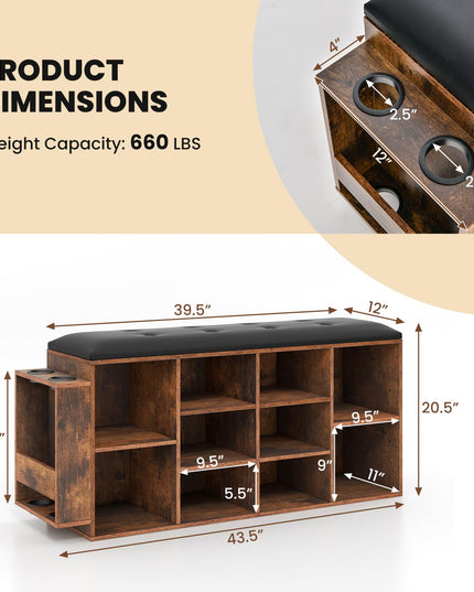 Giantex Entryway Storage Bench with Umbrella Stand