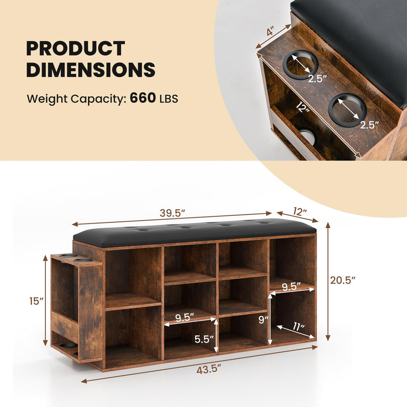 Giantex Entryway Storage Bench with Umbrella Stand