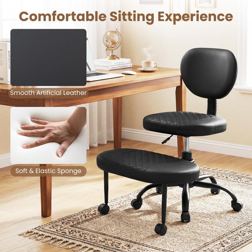 Giantex Ergonomic Criss Cross Meditation Chair with Wheels