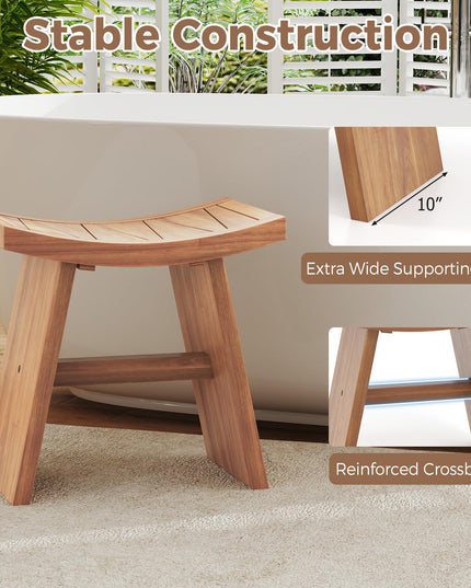 18" x 13" x 17.5" Waterproof Shower Stool with Curved Seat for Inside Shower
