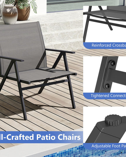 Giantex Patio Chairs Set of 2 w/Sturdy Metal Frame & Breathable Seat Back