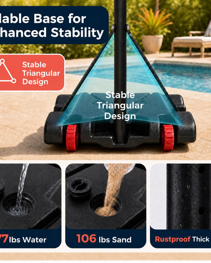 Giantex Pool Basketball Hoop Poolside with LED Solar Lights