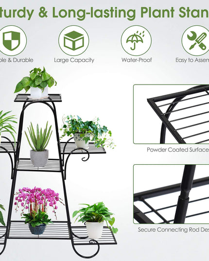 Giantex 7 Tiers Metal Plant Stand Flower Pots Holder