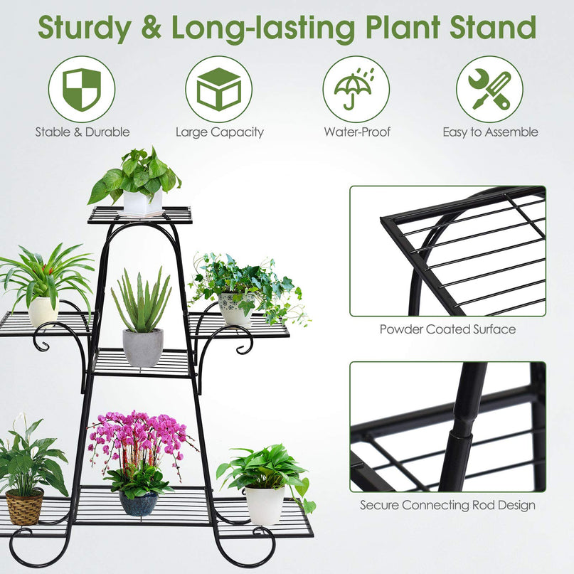 Giantex 7 Tiers Metal Plant Stand Flower Pots Holder