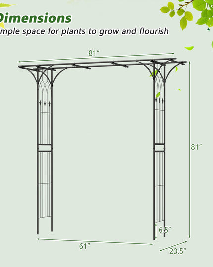 Giantex Garden Arch Trellis - 81''H x 81''W Metal Garden Arbor