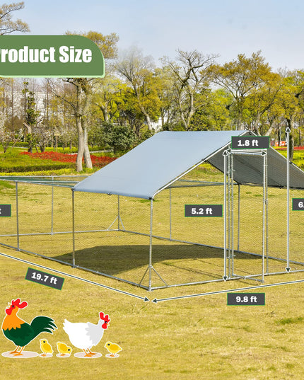 Giantex 20ft Large Metal Chicken Coop