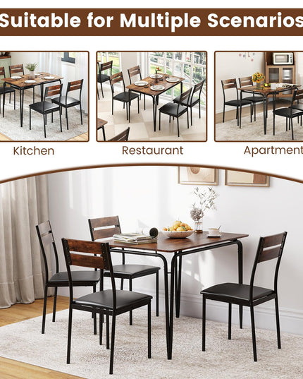Giantex Ensemble de salle à manger 5 pièces pour 4 personnes (109 cm)