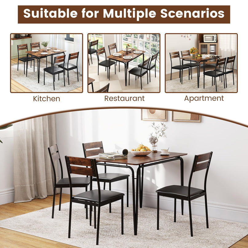 Giantex Ensemble de salle à manger 5 pièces pour 4 personnes (109 cm)