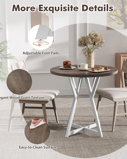 Giantex Table de Salle à Manger Ronde 80 cm pour 2-4 Personnes | Charge 100 kg