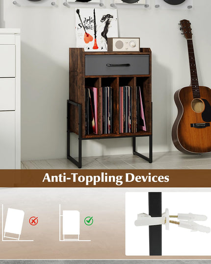 Meuble Tourne-disque Giantex avec tiroir et support de disques vinyles