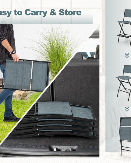 Giantex Folding Patio Bar Chairs Set of 6