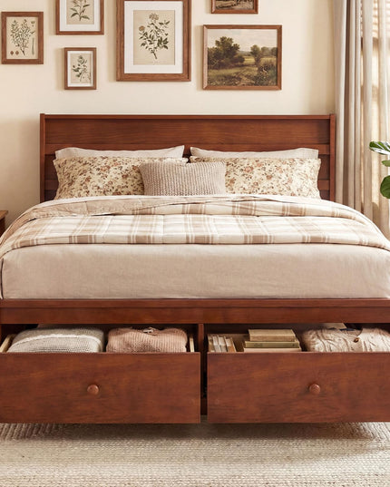 Cadre de lit Giantex pour lit double/simple avec tiroirs de rangement