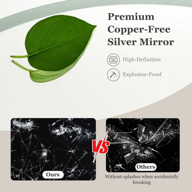 LED Bathroom Mirror, Lighted Beveled Edge Vanity Mirror Wall Mounted