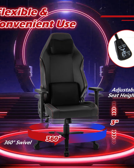 Giantex Gaming Chair Video Game Chair with Magnetic Headrest & Lumbar Support