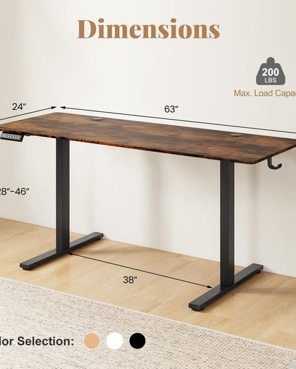 Giantex 63" x 24" Electric Standing Desk with Adjustable Height