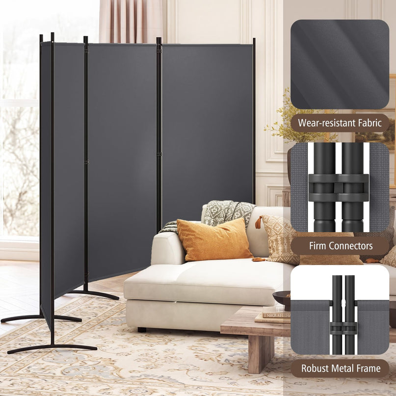 GIANTEX 4-Panel Room Divider Folding Privacy Screen(136" x 71")