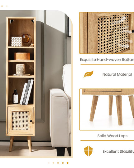 Giantex 54" Tall 4-Tier Bookcase with Door