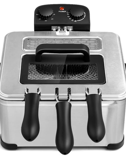 1700W Electric Deep Fryer with 3 Baskets - Giantex
