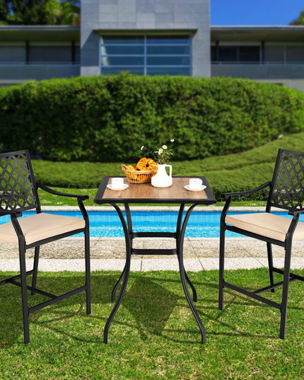 Patio Bar Table Outdoor Square Bistro Bar High Table