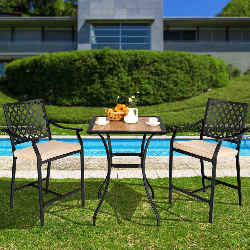 Patio Bar Table Outdoor Square Bistro Bar High Table