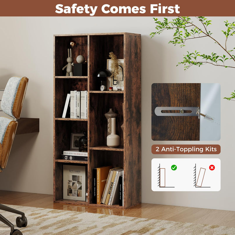 Giantex Floor Standing Open Bookshelf w/Storage Shelves