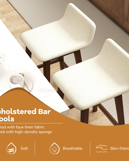 Giantex 24" Bar Stools Set of 2/4 with Low Back for Kitchen Island