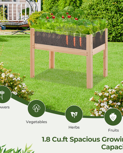 Giantex 30”x18”x24” Raised Garden Bed Elevated Wood Planter Box with Legs