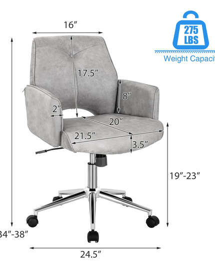 PU Leather Leisure Armchair Swivel Accent Chair with Upholstered and Rocking Function