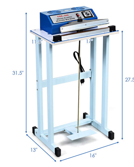 110V 12" Foot Pedal Impulse Sealer with Cutter, Heat Seal Closer Plastic Bag Sealing Machine