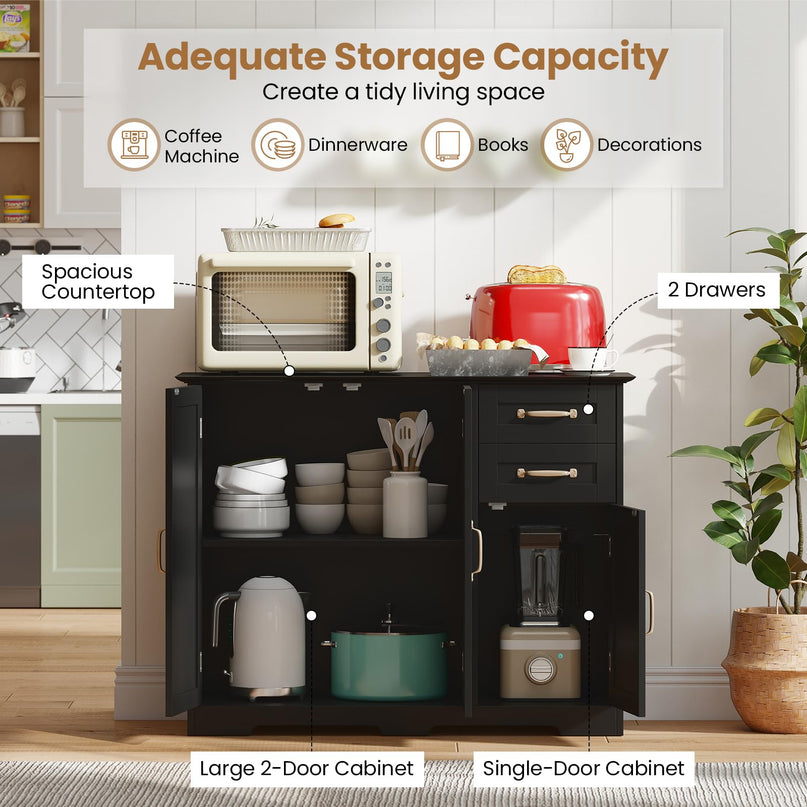 Giantex Sideboard Buffet Cabinet Modern Sideboard Cabinet