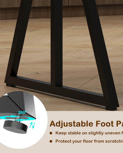 Giantex 55" Kitchen Table with 2 Benches & 2 Stools with X-Shaped Metal Frame