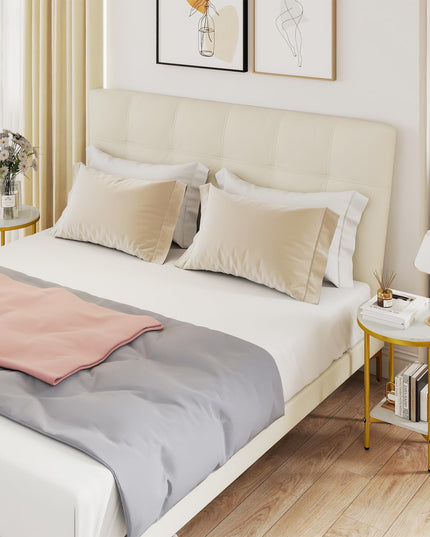 Giantex 2 Tier Faux Marble Bedside Night Stand w/Metal Frame & Open Storage Shelf