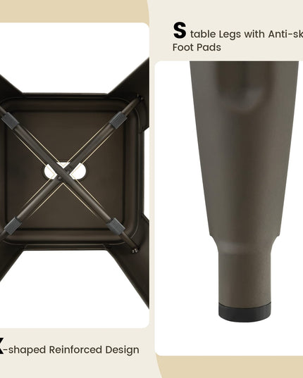 Bar Stools Set of 4, 24” or 30" Stackable Metal Stools with Square Seat & Handing Hole, X-shaped Reinforced Design
