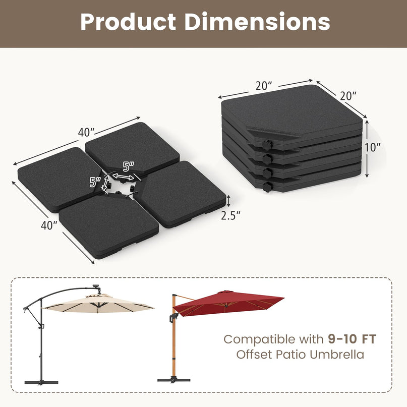 Giantex 225 lbs Fillable Patio Offset Umbrella Base