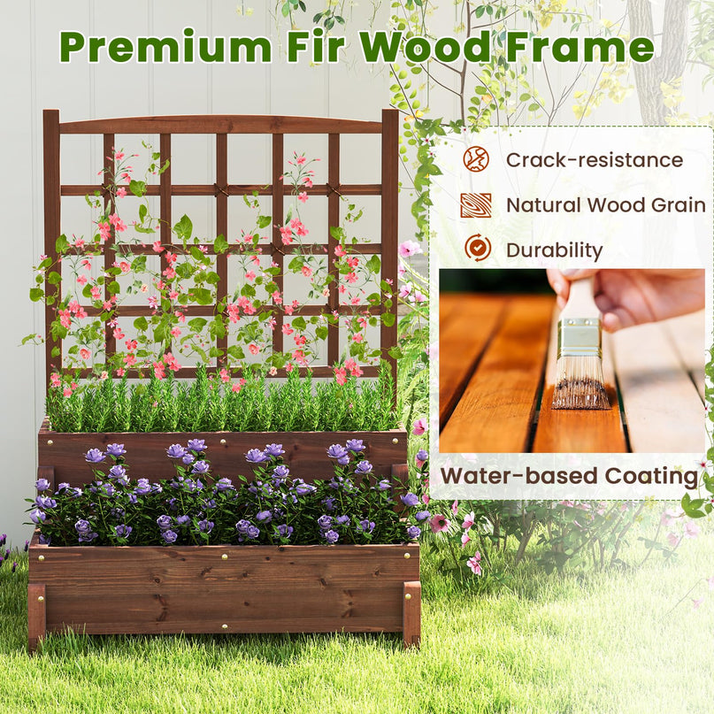 Giantex Raised Garden Bed with Legs and Trellis