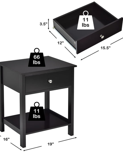 Multifunctional Bedside Sofa Side Table, Accent Home Furniture w/Stable Frame